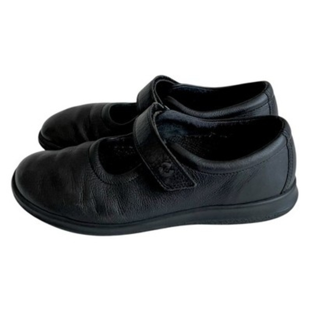 ECCO Biom Life Mary Jane Black Leather Hook Loop Comfort Flats Women Sz 9 /40 G+ - Picture 6 of 9